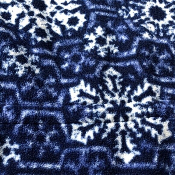 LL Bean Vintage USA Made Polartec Snowflake Fleece Hoodie Parka Jacket Blue - Picture 12 of 16